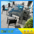 Sling patio furniture extension table modern dining set outdoor patio extension table